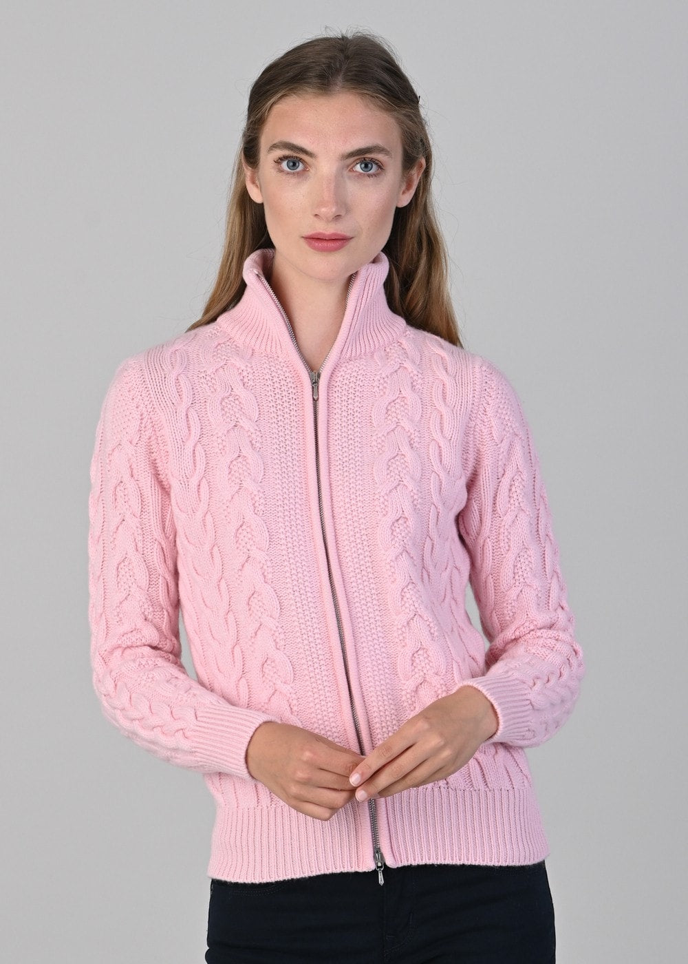 Rosie Cashmere Cable Jacket - Marshmallow - 3