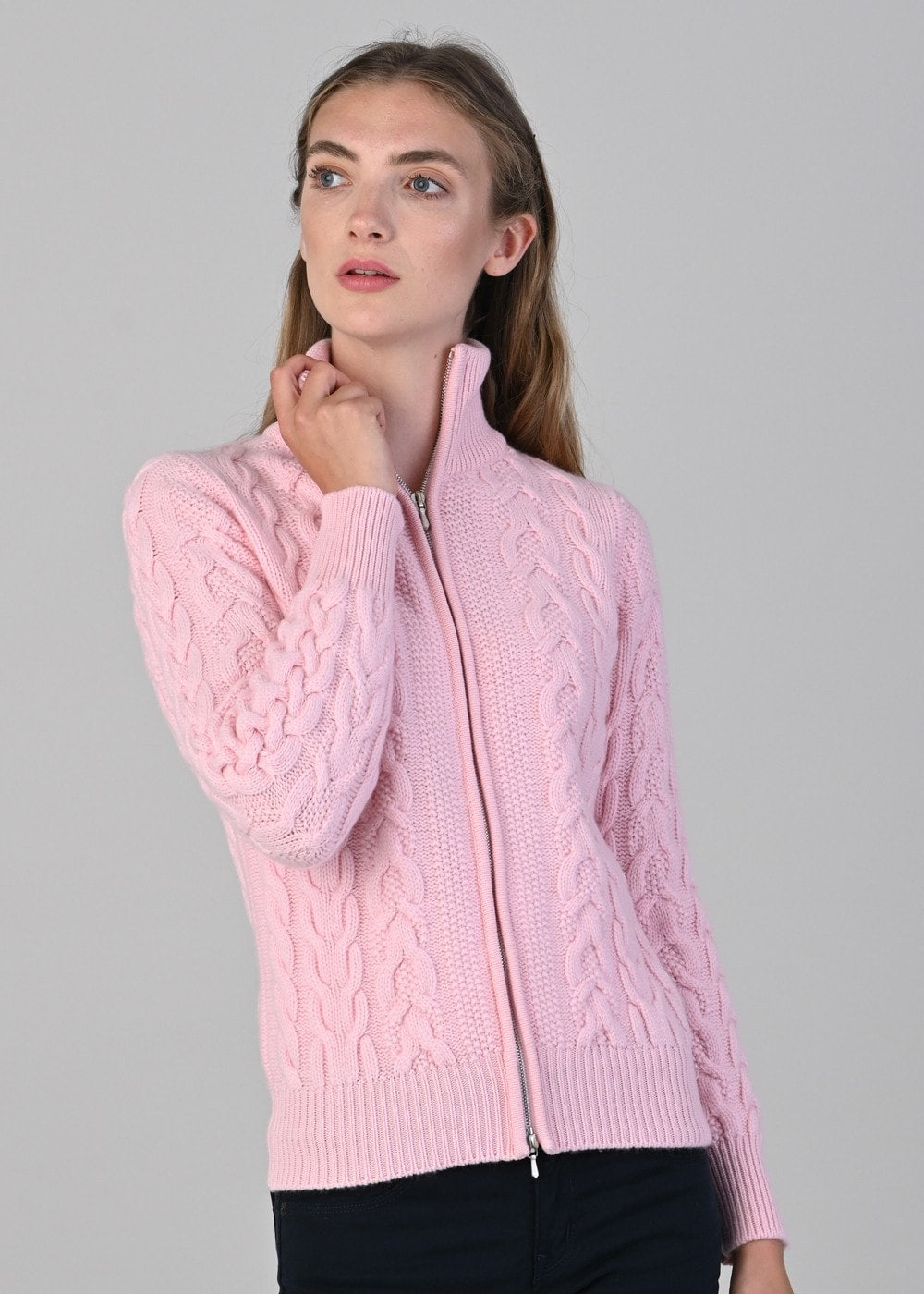 Rosie Cashmere Cable Jacket - Marshmallow - 4