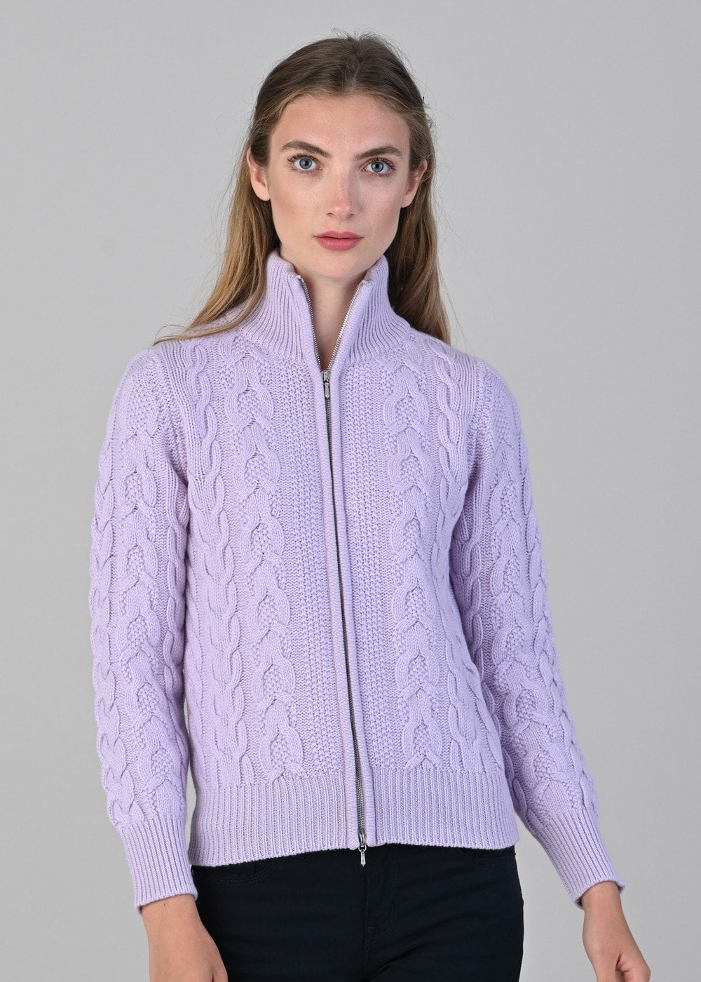 Rosie Cashmere Cable Jacket - Freesia - 2