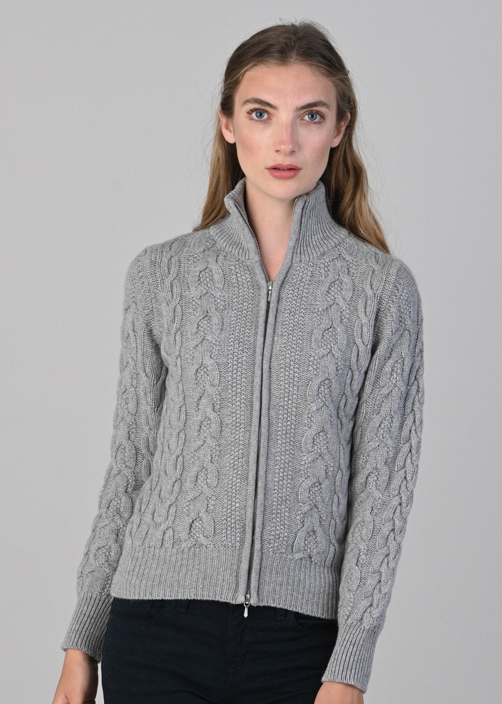 Rosie Cashmere Cable Jacket - Brume - 4