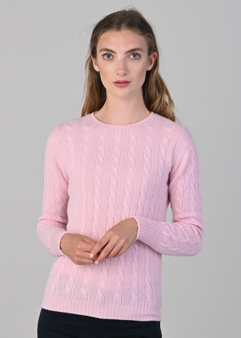 Sophia Cashmere Cable Crew Neck - Marshmallow - 3