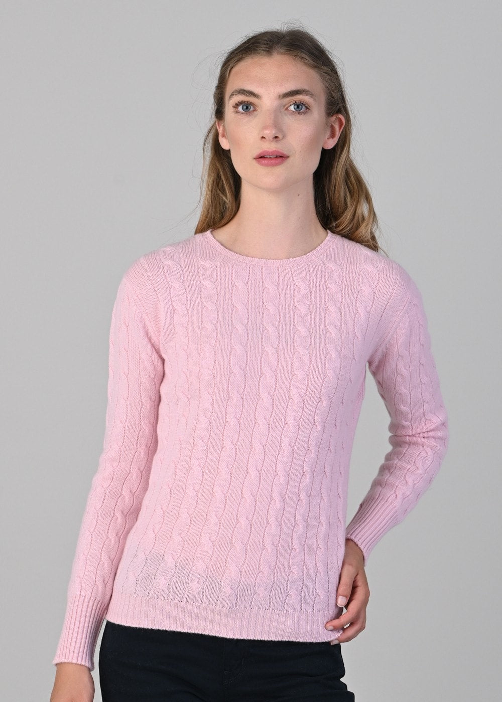 Sophia Cashmere Cable Crew Neck - Marshmallow - 4