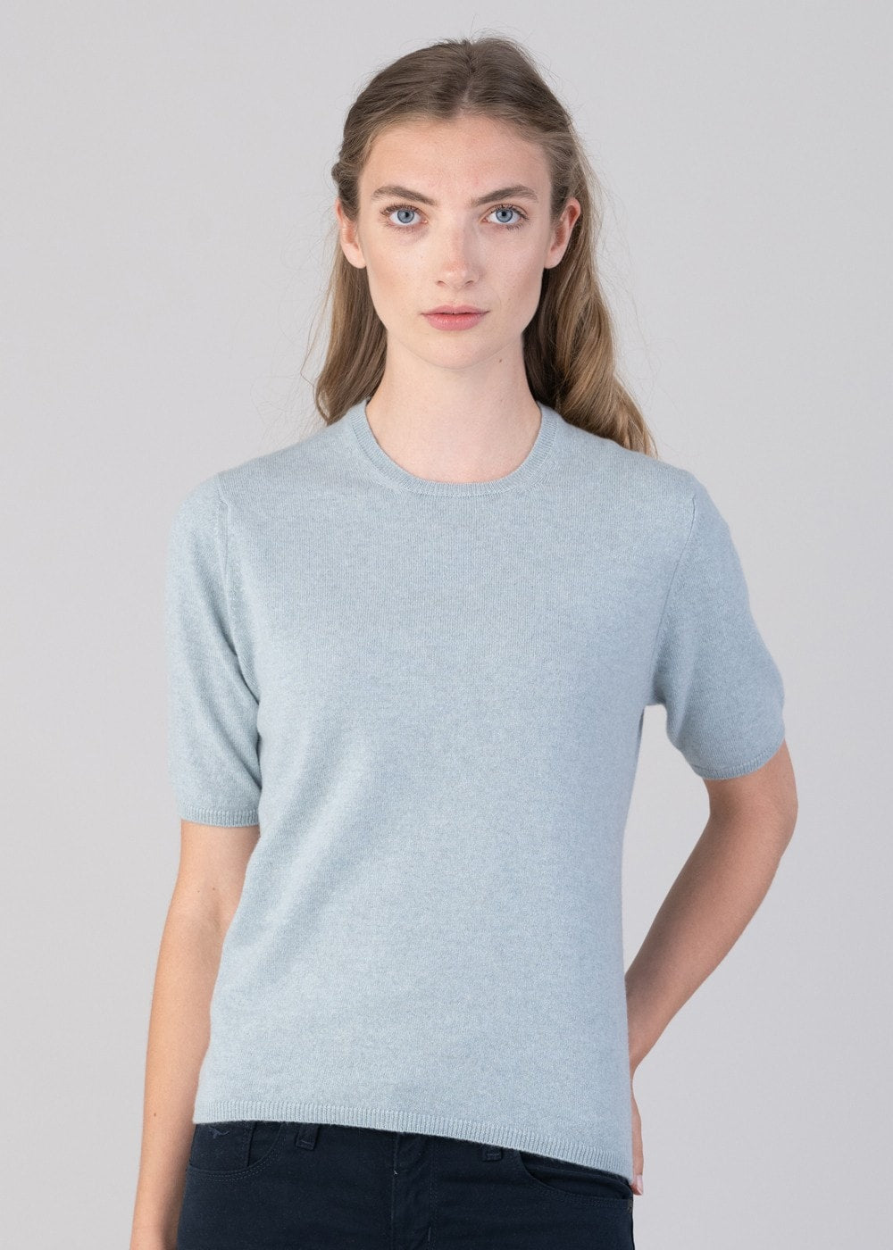 Millie Cashmere Short Sleeve Crew - Harr - 2