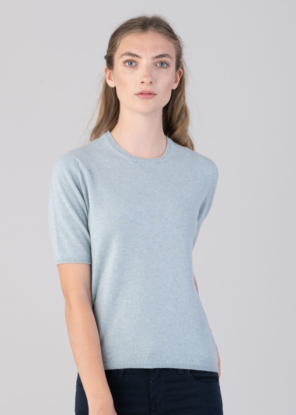 Millie Cashmere Short Sleeve Crew - Harr - 3