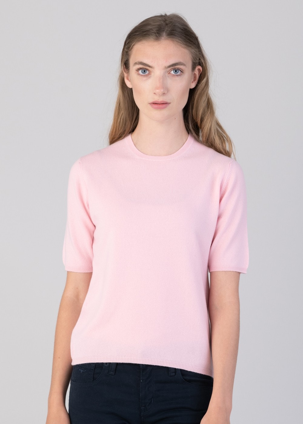 Millie Cashmere Short Sleeve Crew - Marshmallow - 2