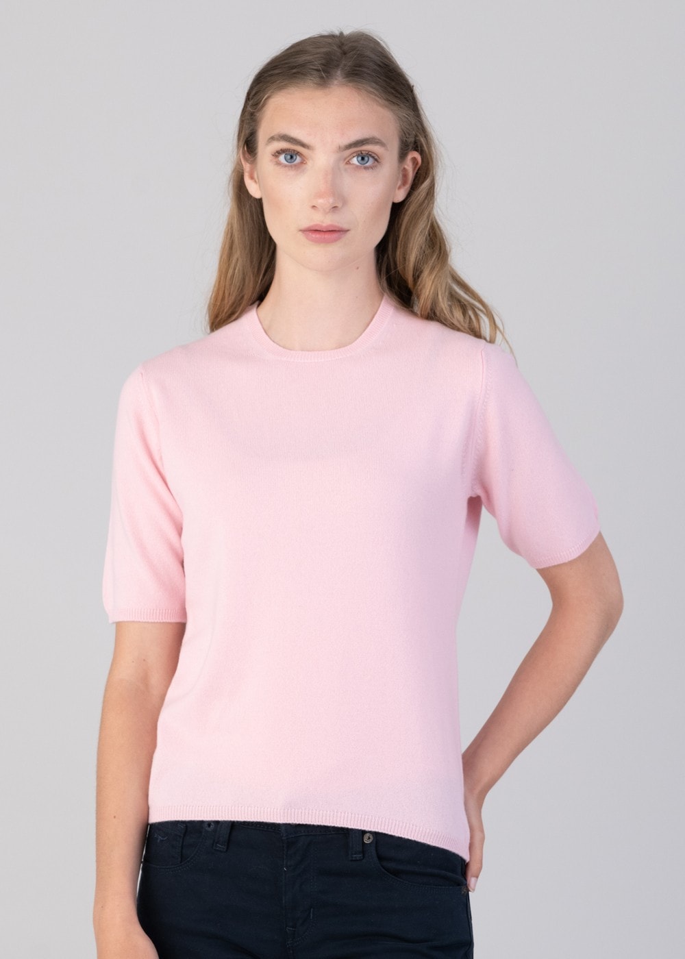 Millie Cashmere Short Sleeve Crew - Marshmallow - 3