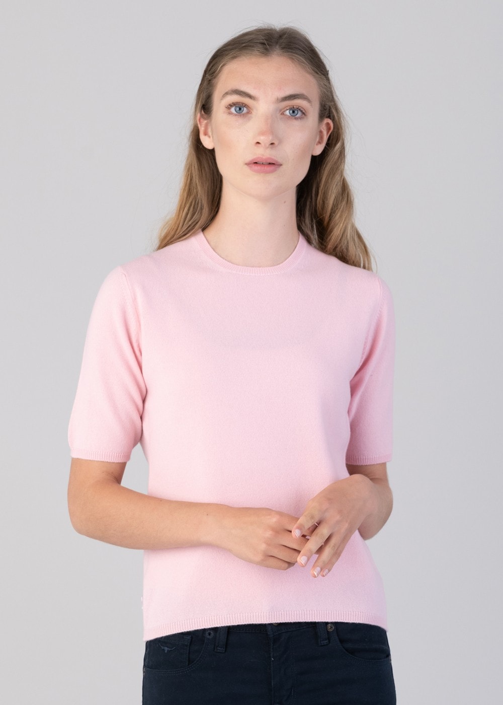 Millie Cashmere Short Sleeve Crew - Marshmallow - 4