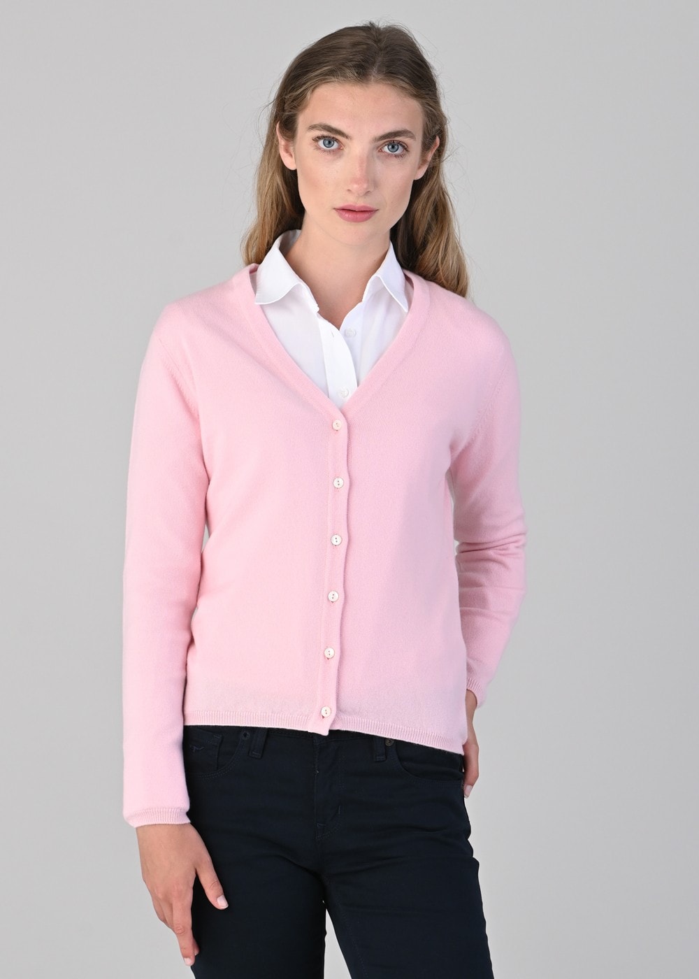 Millie Cashmere Vee Cardigan - Marshmallow - 4