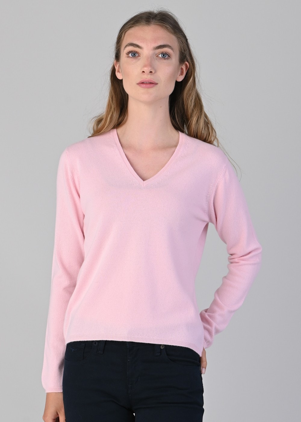 Millie Cashmere Vee Neck - Marshmallow - 2