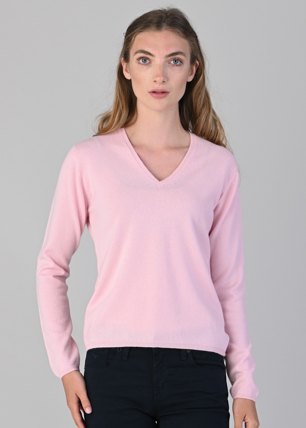 Millie Cashmere Vee Neck - Marshmallow - 3