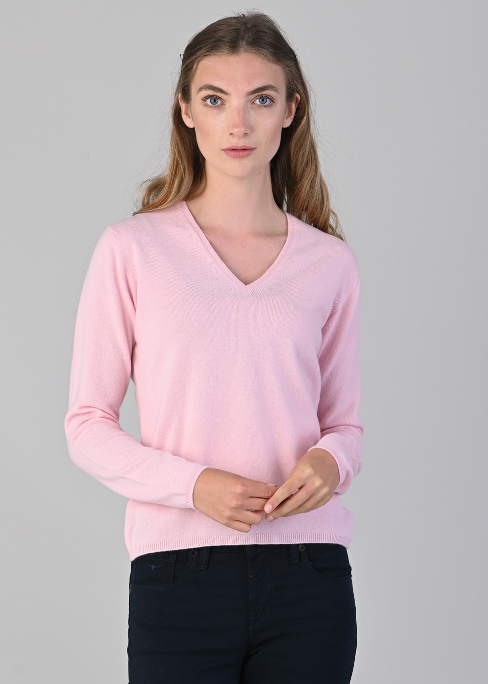 Millie Cashmere Vee Neck - Marshmallow - 4