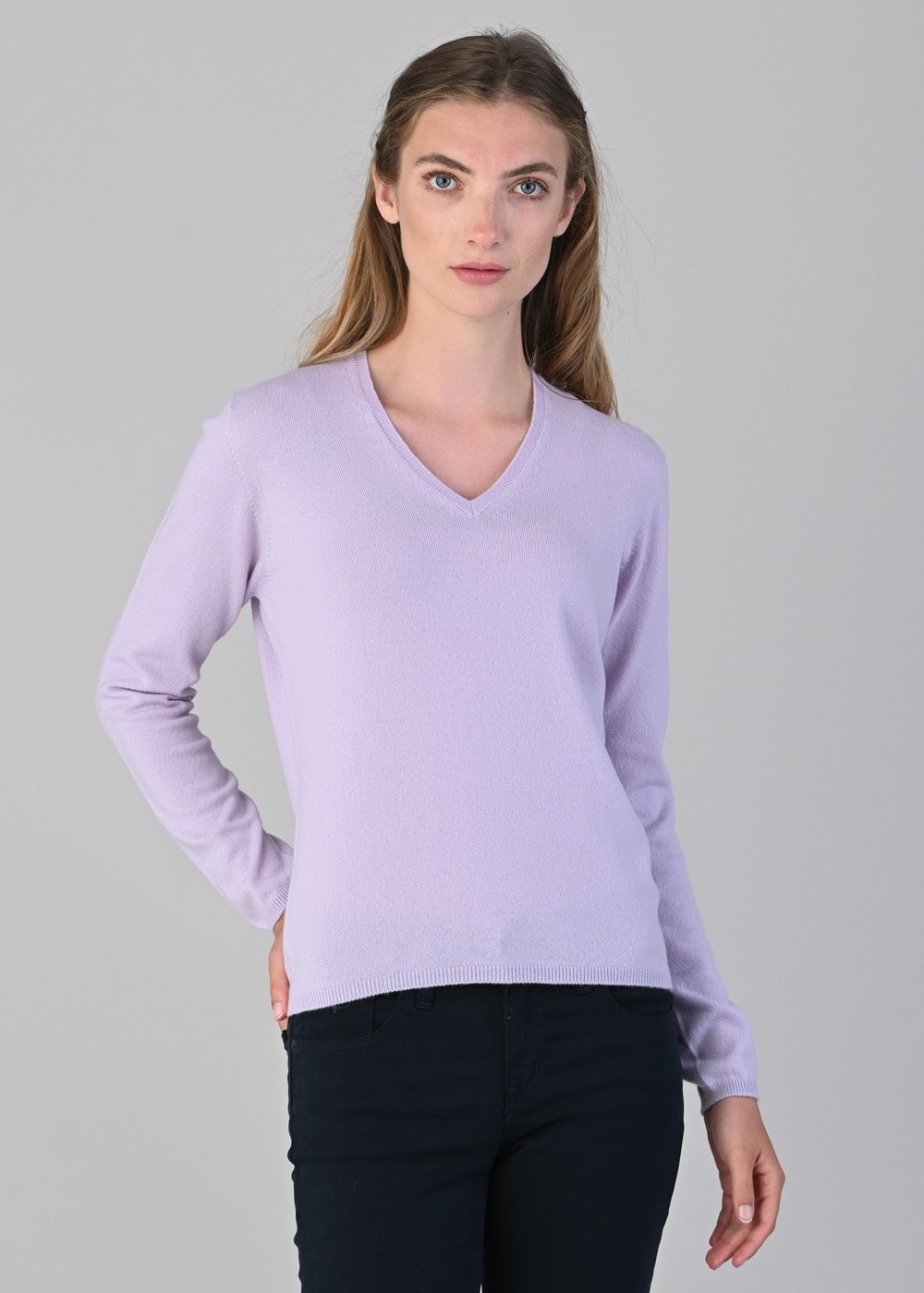 Millie Cashmere Vee Neck - Freesia - 4