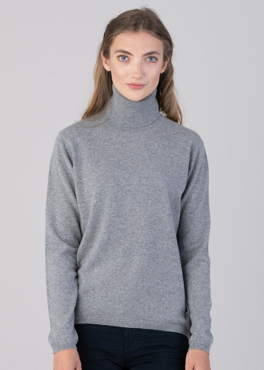 Millie Cashmere Roll Collar - Flannel - 3