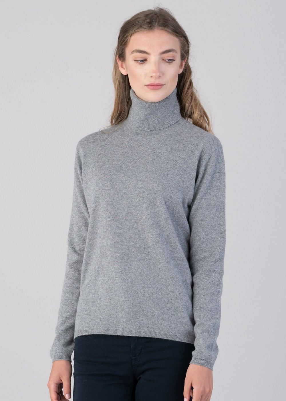 Millie Cashmere Roll Collar - Flannel - 5