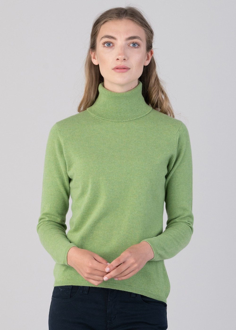 Millie Cashmere Roll Collar - Foliage - 2