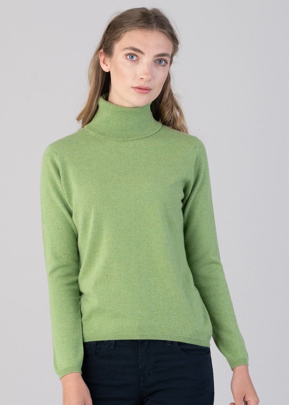 Millie Cashmere Roll Collar - Foliage - 3