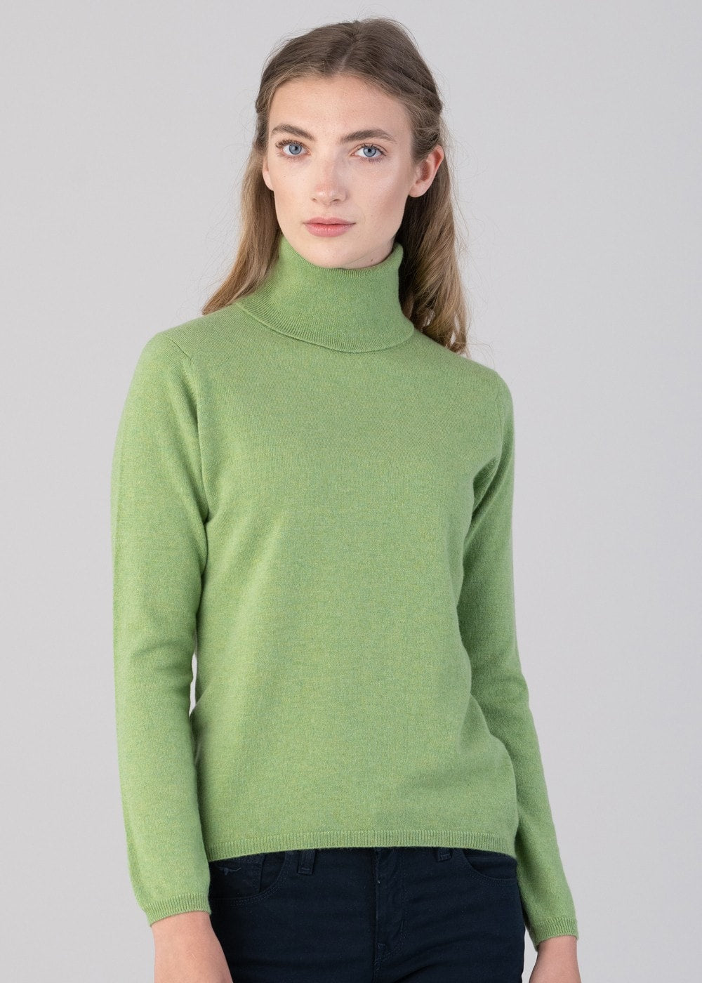 Millie Cashmere Roll Collar - Foliage - 4