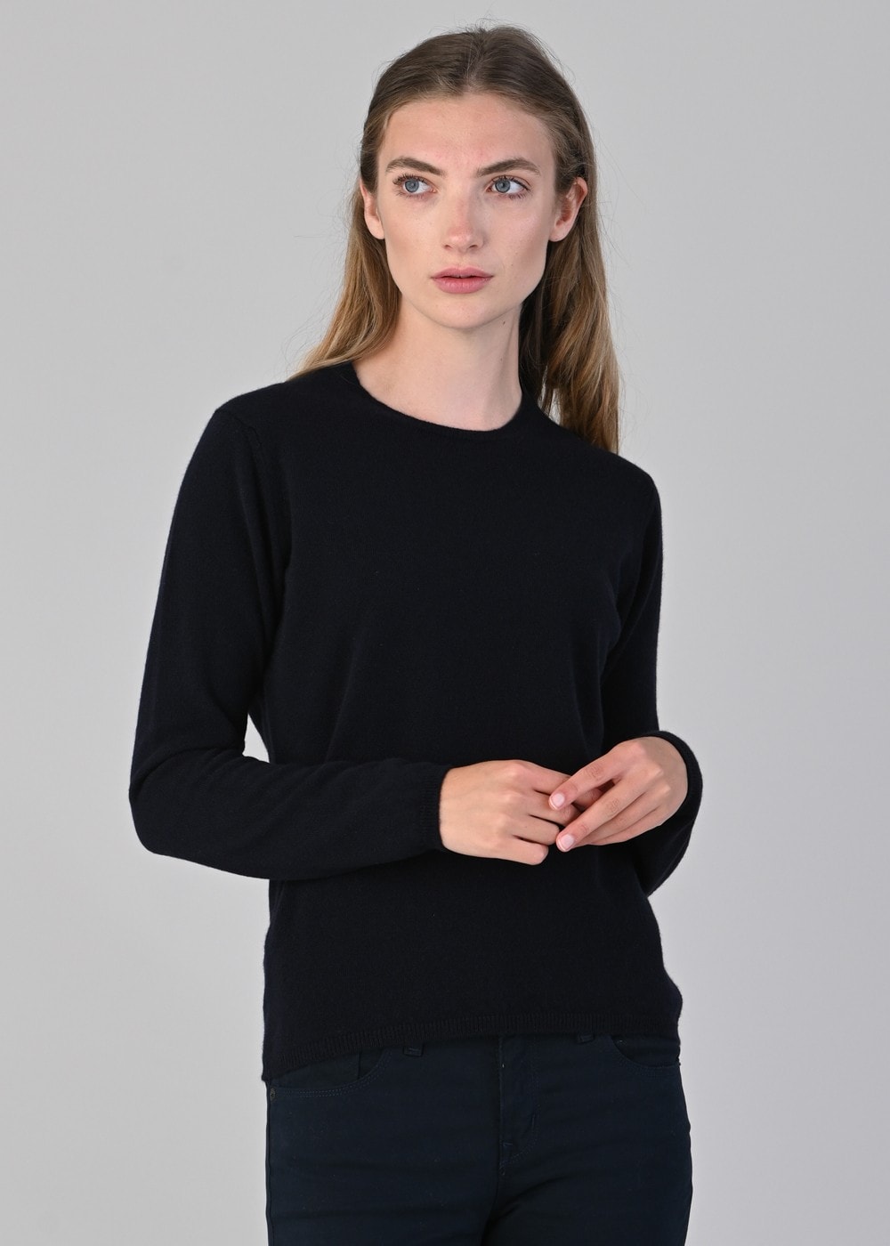 Millie Cashmere Crew Neck - Navy - 2