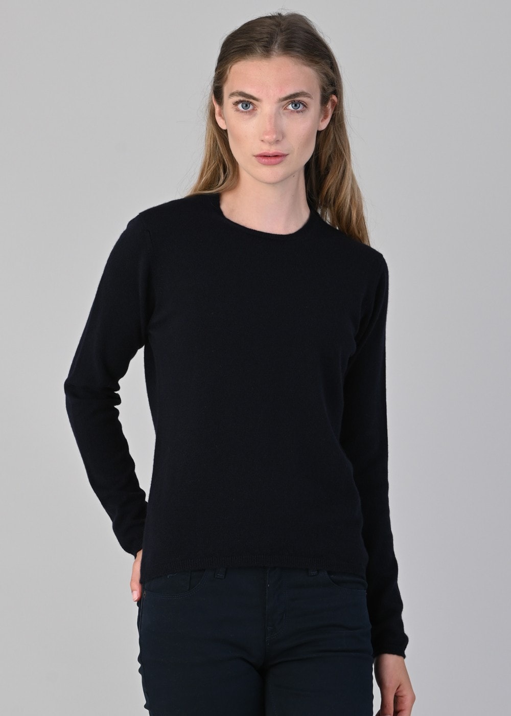 Millie Cashmere Crew Neck - Navy - 3