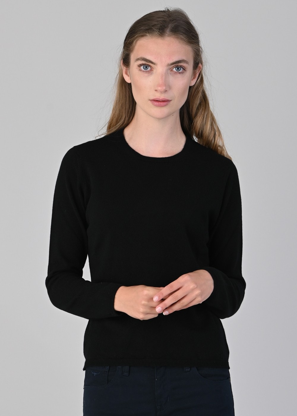 Millie Cashmere Crew Neck - Black - 4