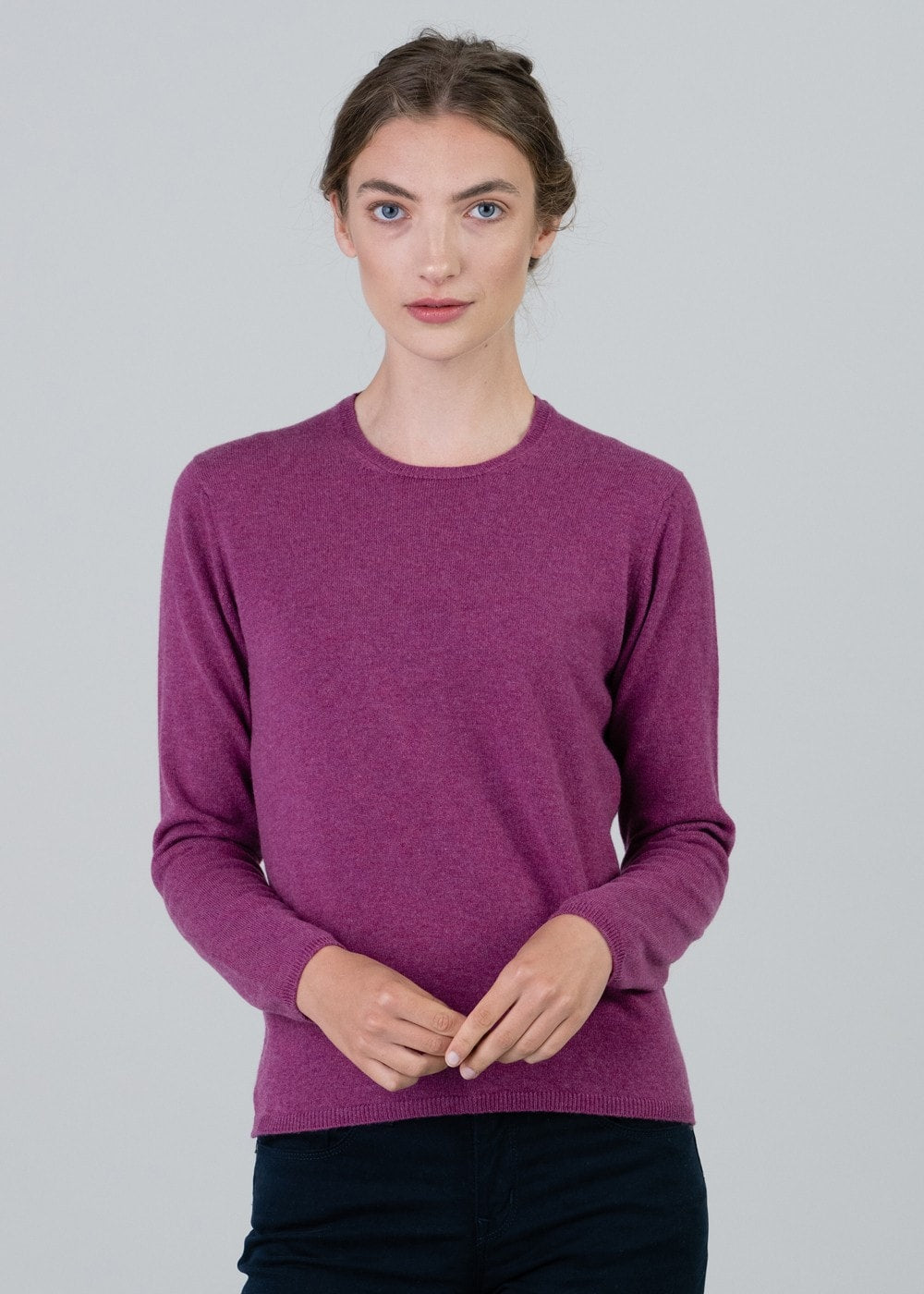 Millie Cashmere Crew Neck - Loganberry - 2