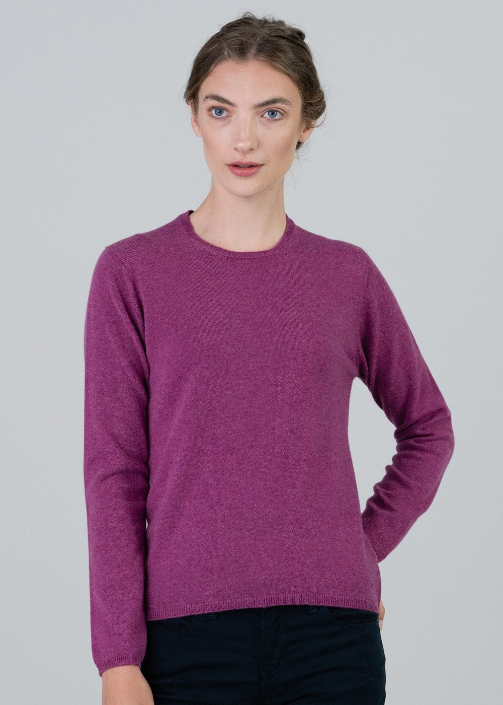 Millie Cashmere Crew Neck - Loganberry - 3