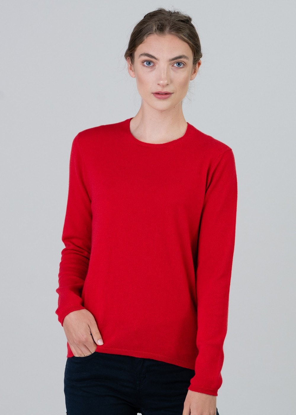 Millie Cashmere Crew Neck - Cardinal - 3