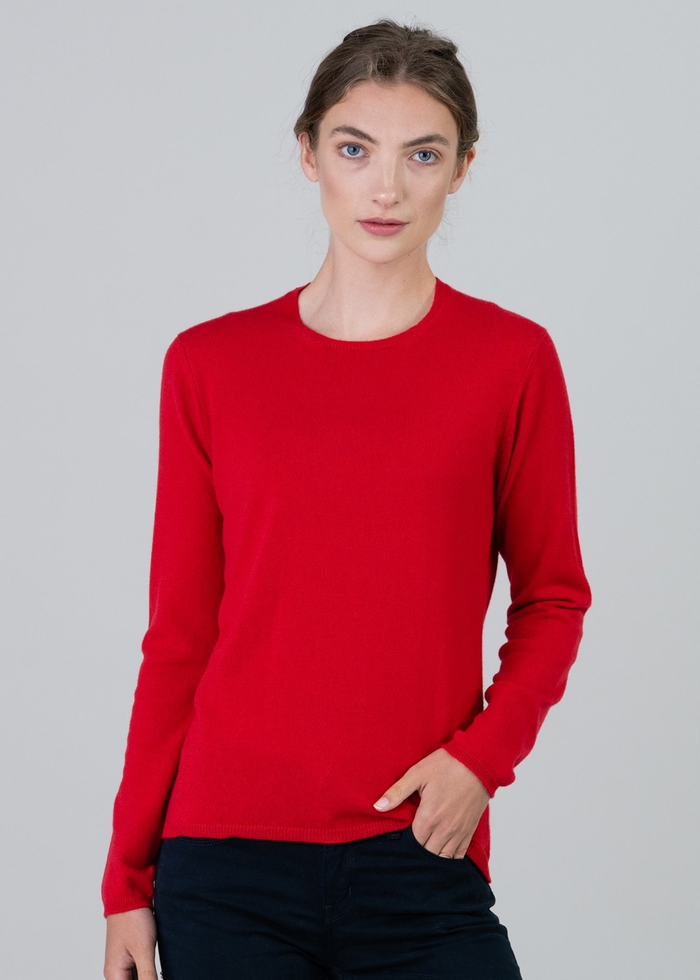 Millie Cashmere Crew Neck - Cardinal - 4