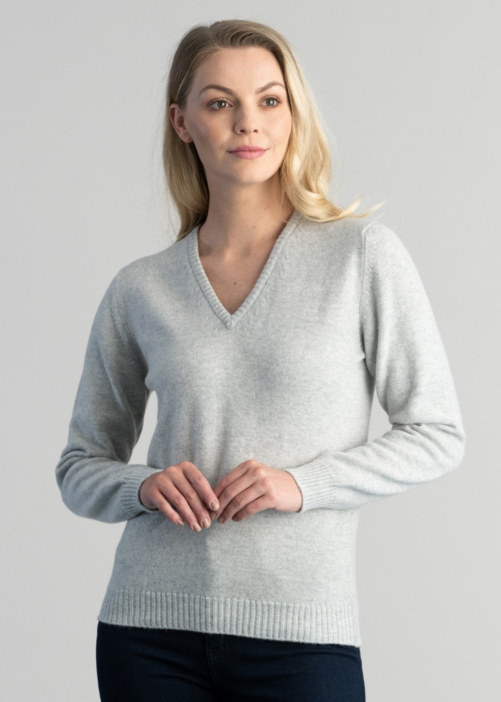 Lindsey Lambswool V-Neck - Zinc - 3