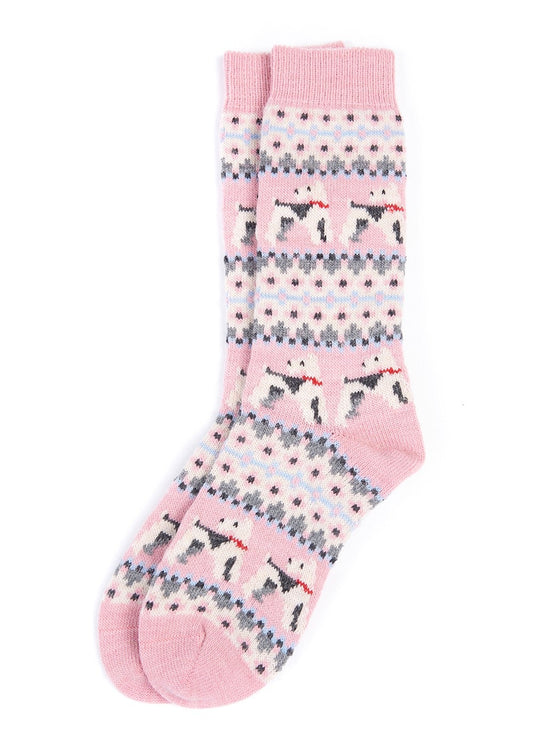 Terrier Fairisle Socks - Pink - 1