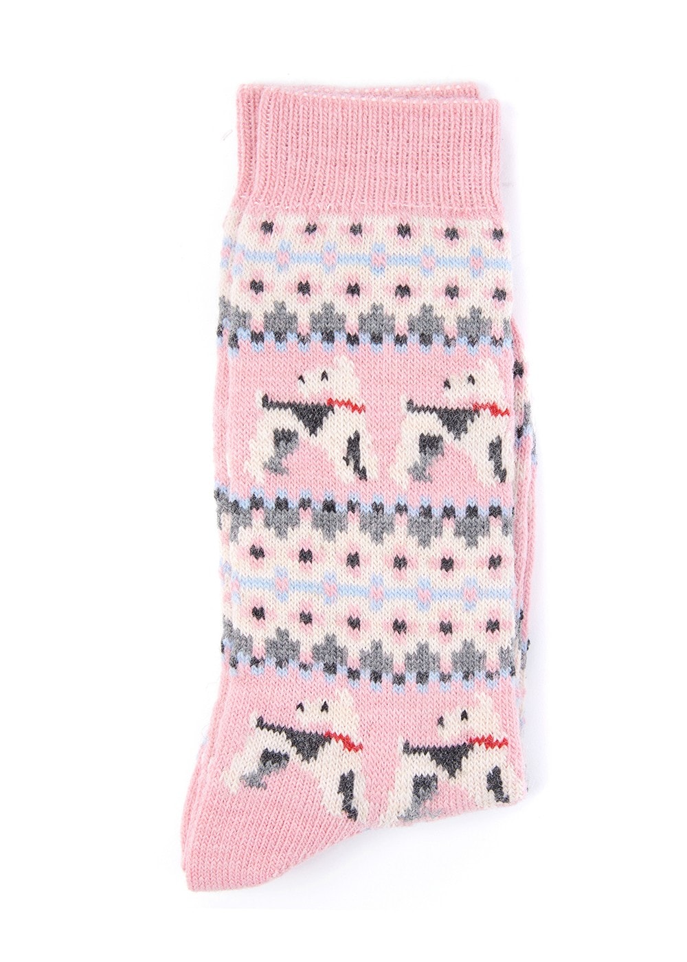 Terrier Fairisle Socks - Pink - 2