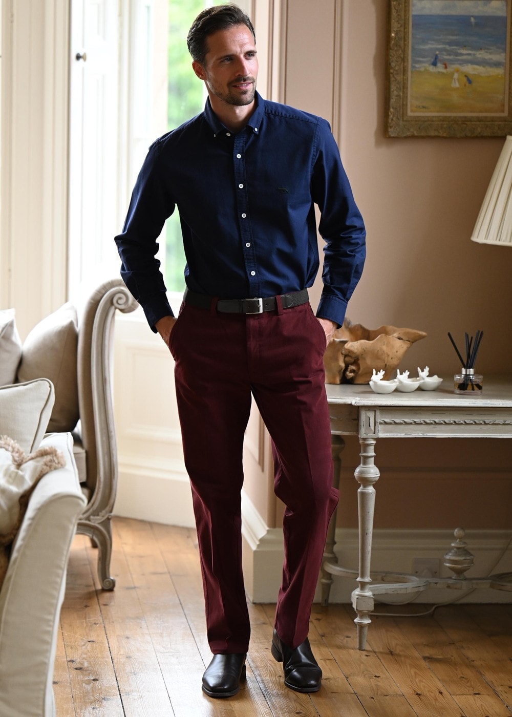 Longford Trousers - Cranberry - 2