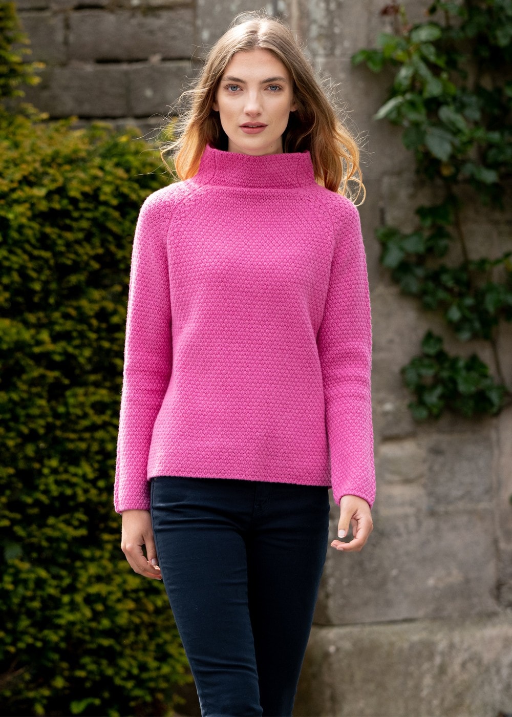 Olivia Cashmere Funnel Neck - Infra Pink - 5