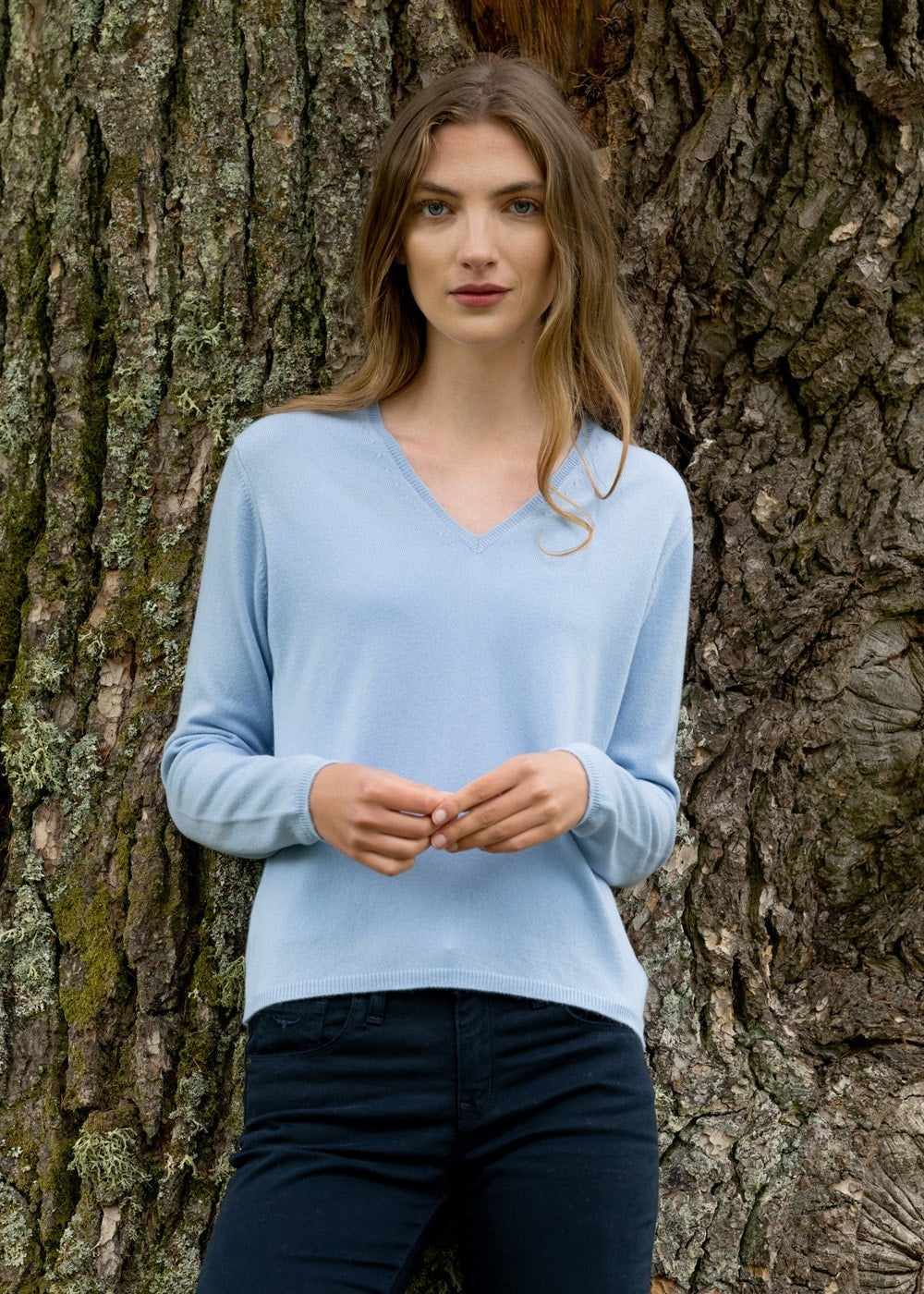 Millie Cashmere Vee Neck - Hyacinth - 2