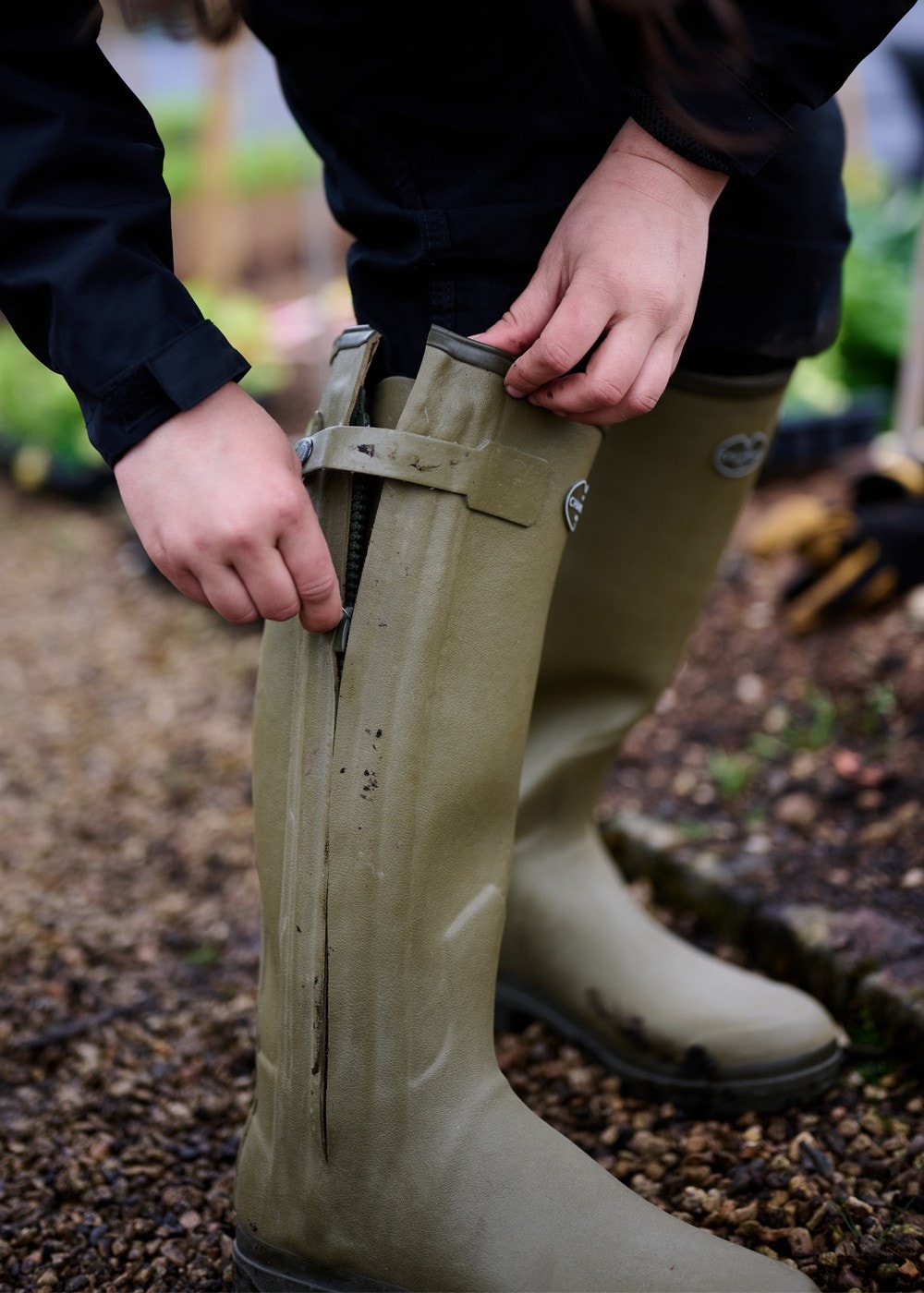 Chasseur Cuir Ladies Wellingtons - Vert Vierzon - 2