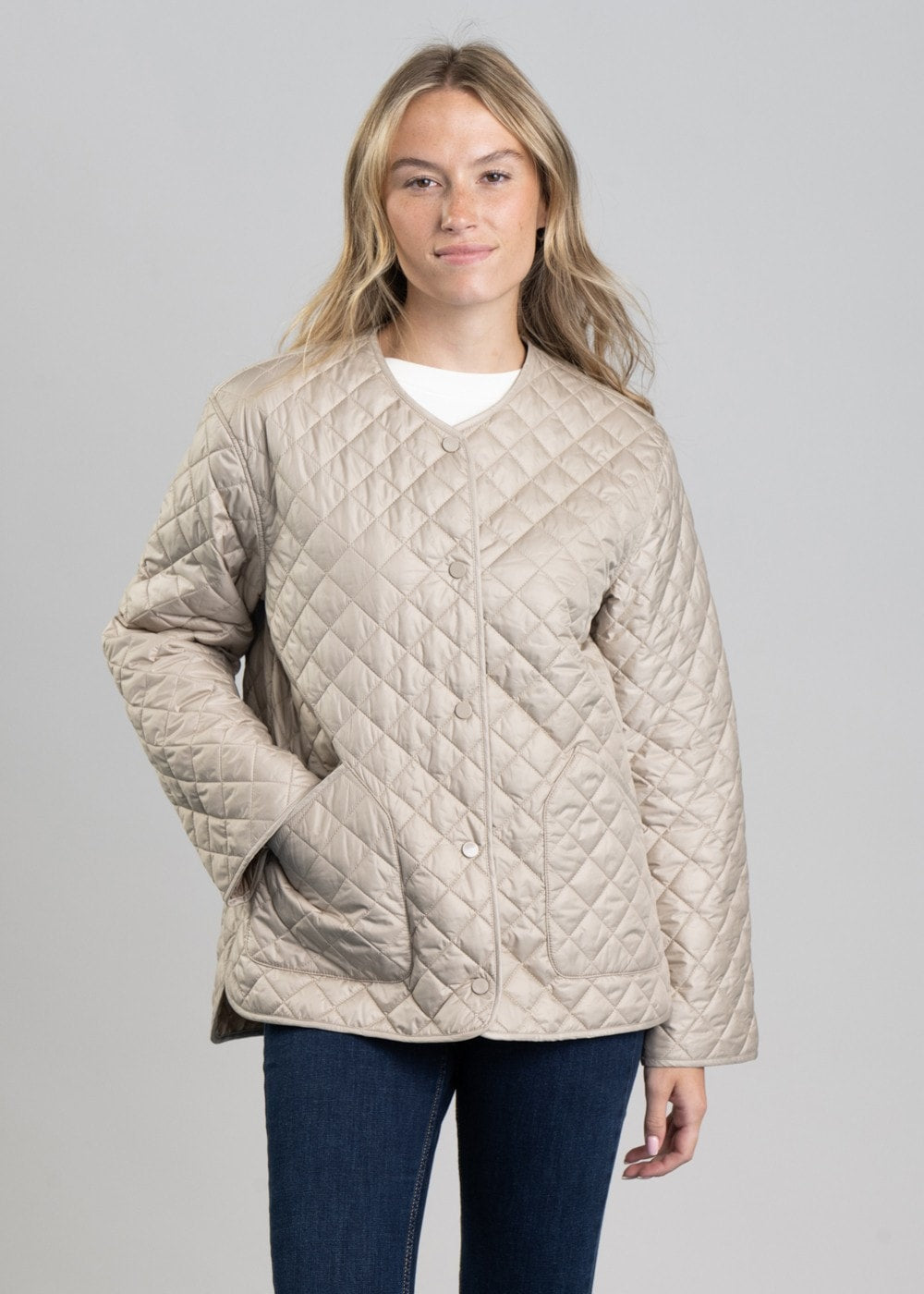 Quilted Jacket - Concrete Beige - 3