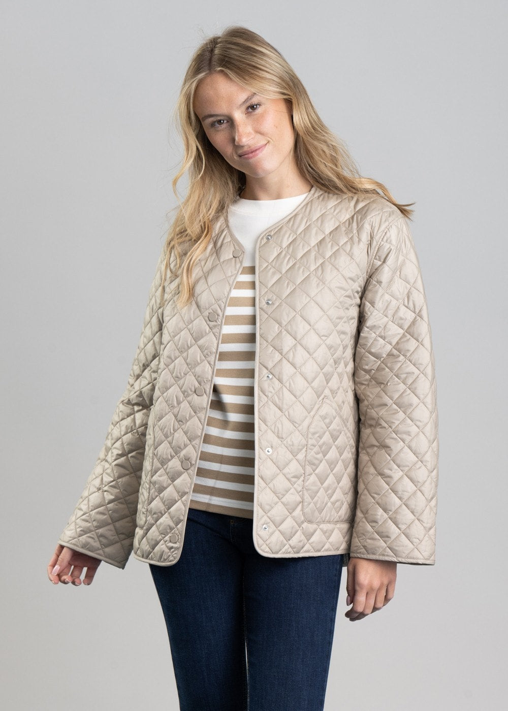 Quilted Jacket - Concrete Beige - 4