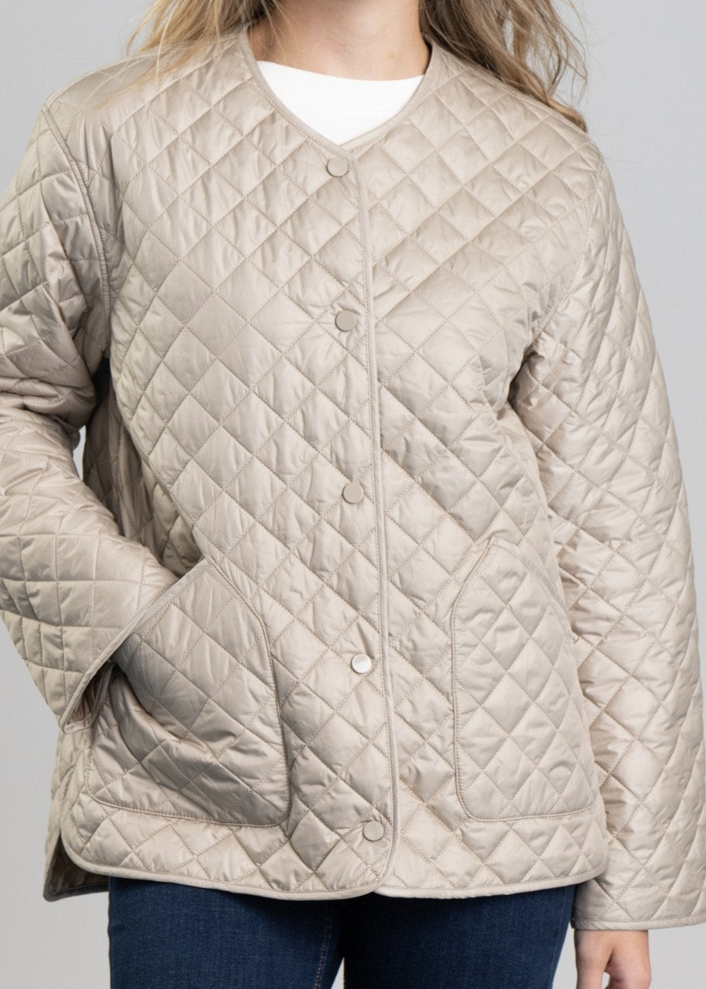 Quilted Jacket - Concrete Beige - 5