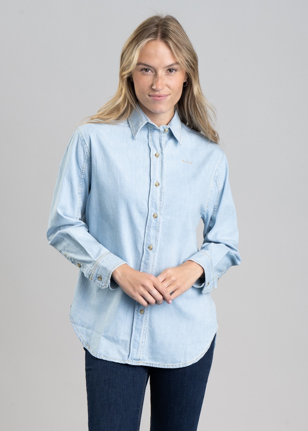 Norah Shirt - Mid Blue - 2