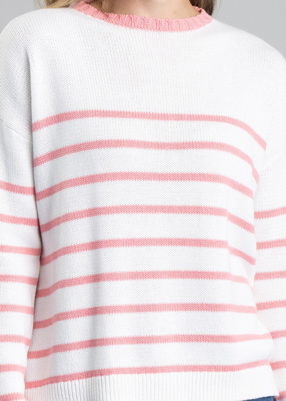 Lee Bay Jumper - Soft White and Flamingo - 5