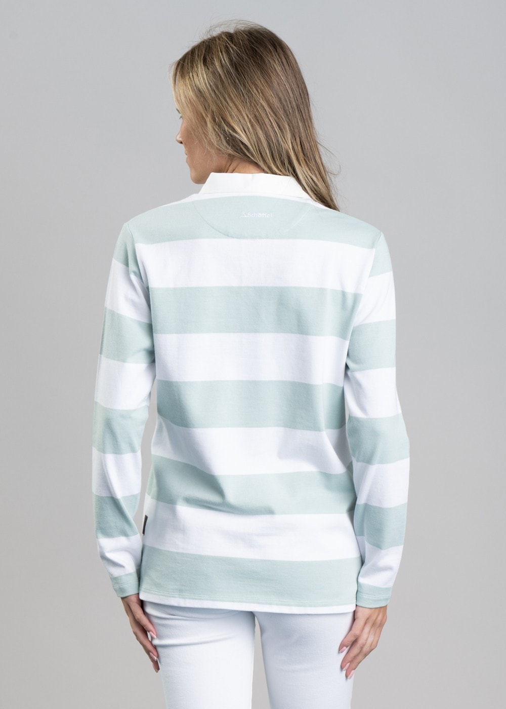 St Mawgan Rugby Shirt - Mint and White Stripe - 5