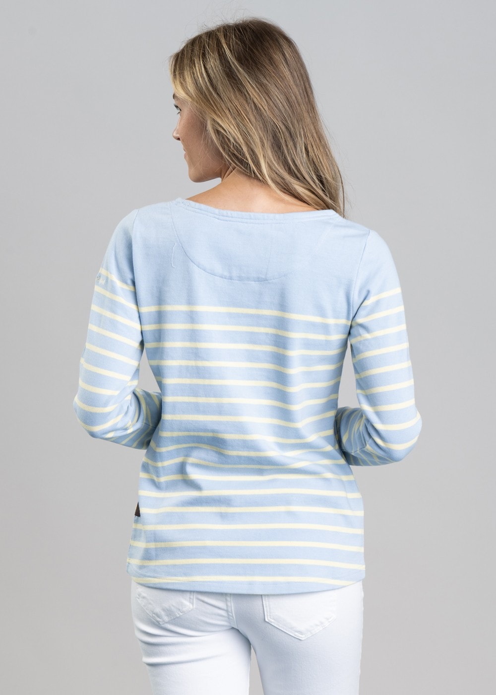 Beauport Top - Pale Blue and Lemon Stripe - 5