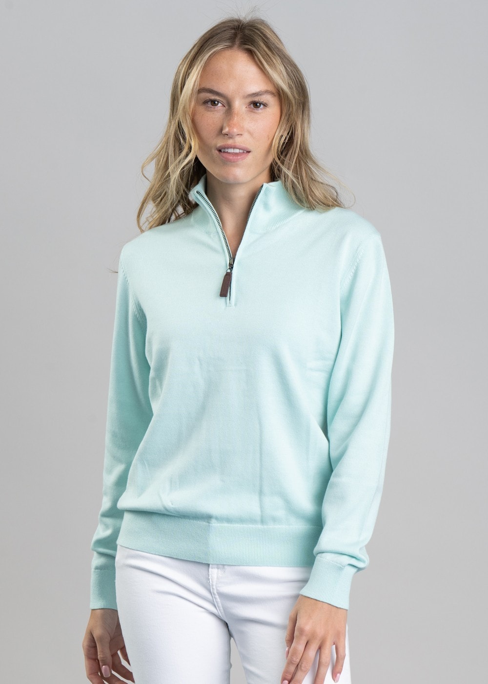 Polperro Pima 1/4 Zip - Pale Mint - 1