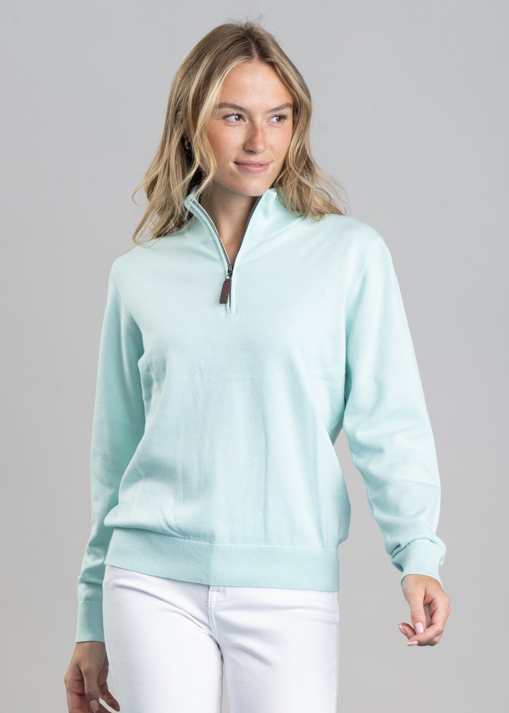 Polperro Pima 1/4 Zip - Pale Mint - 3