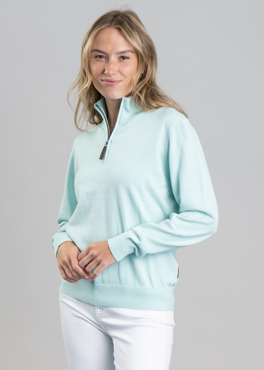 Polperro Pima 1/4 Zip - Pale Mint - 4