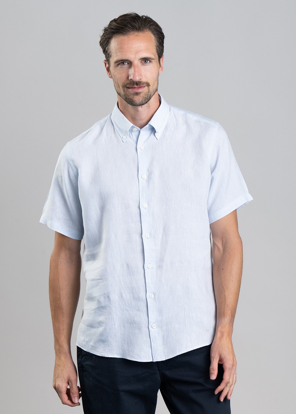 Thornham Short Sleeve Classic Shirt - Pale Blue - 1