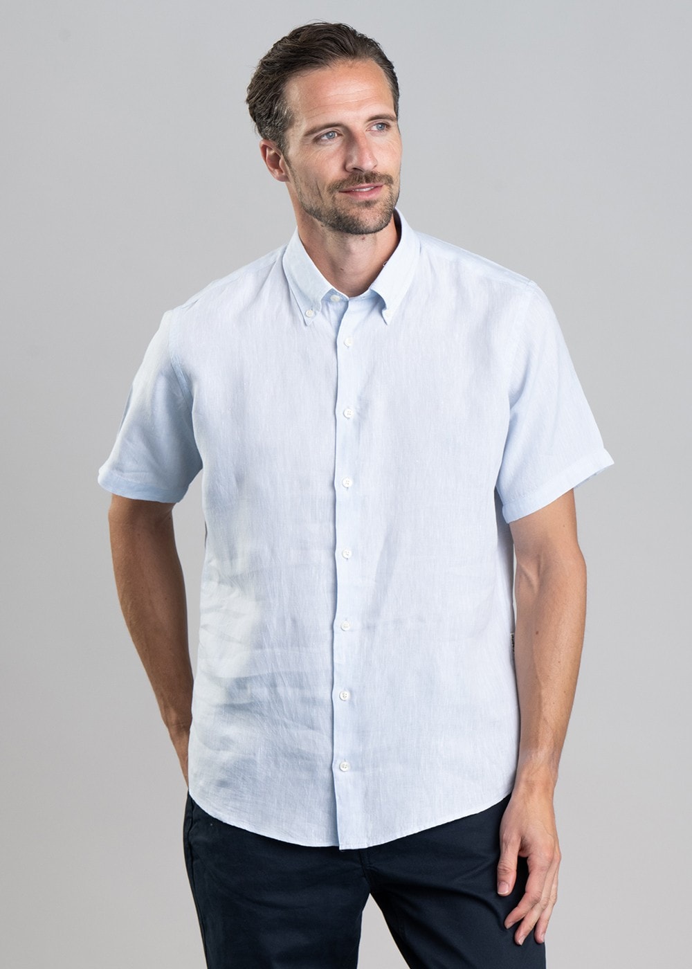 Thornham Short Sleeve Classic Shirt - Pale Blue - 3