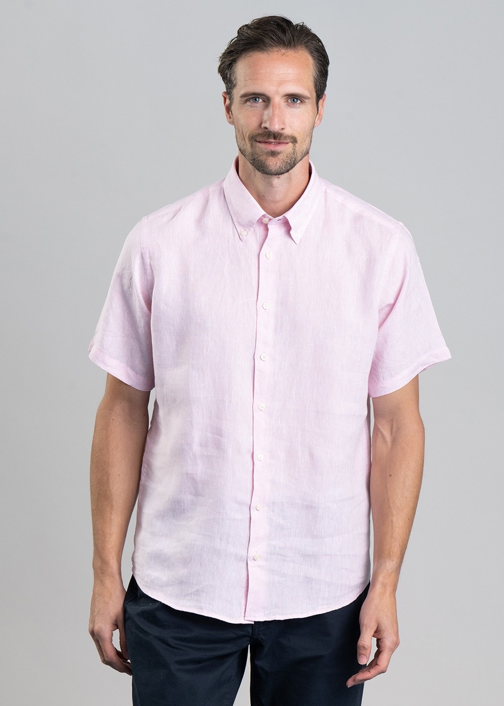 Thornham Short Sleeve Classic Shirt - Pale Pink - 1