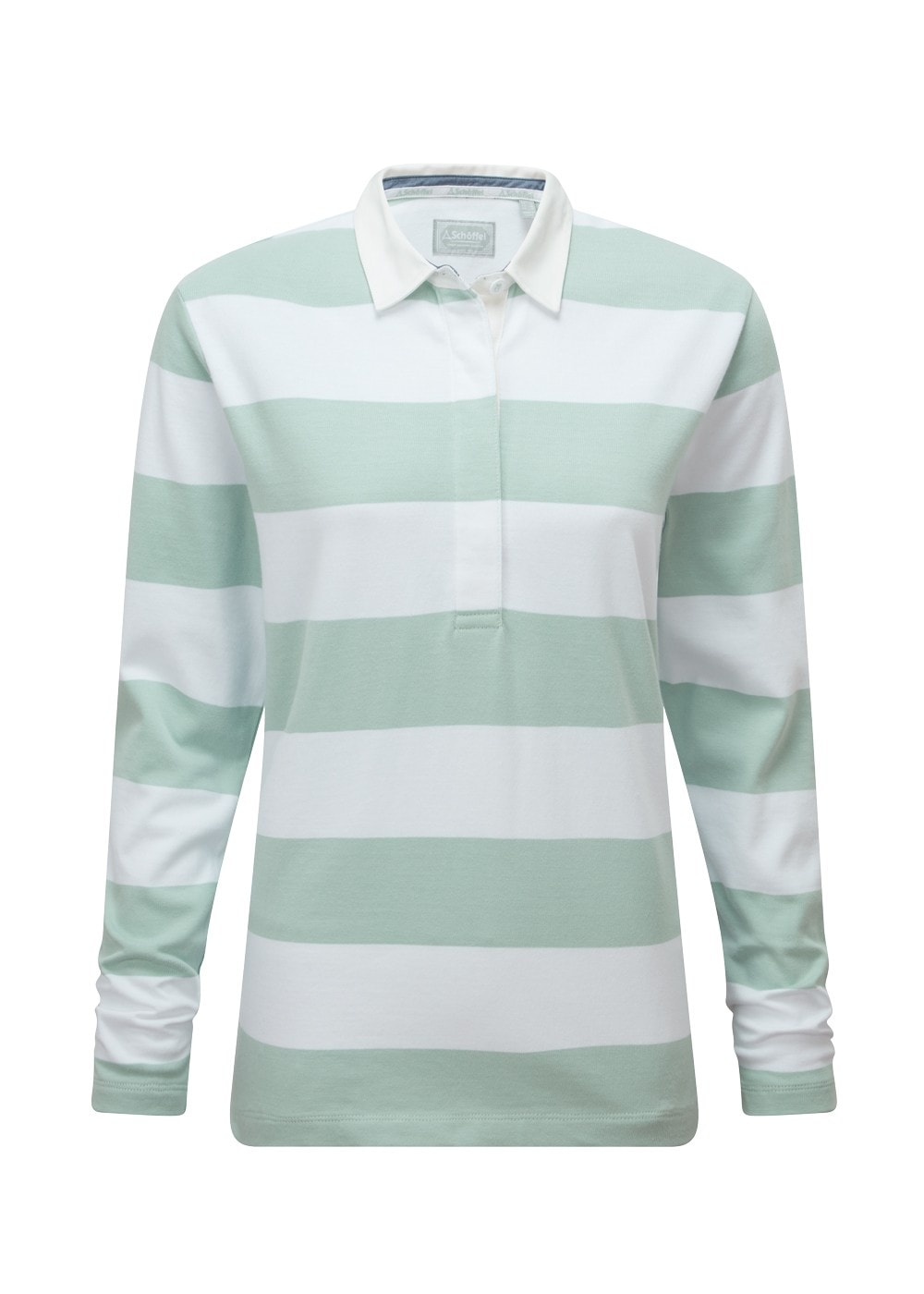 St Mawgan Rugby Shirt - Mint and White Stripe - 6