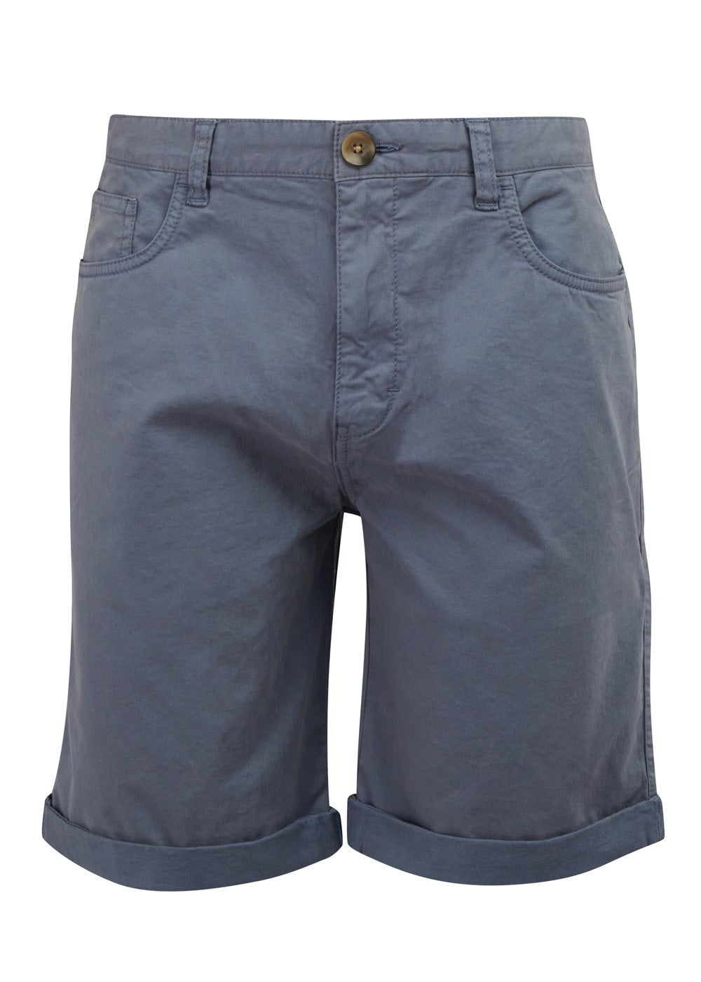 Overdyed Twill Shorts - Washed Blue - 4